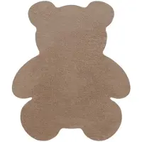 Rugsx Modern tvättmatta SHAPE 3146 nallebjörn shaggy - beige plysch, halkskydd 80x96 cm