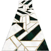 Rugsx Exklusiv EMERALD Löpare 1015 glamour, snygg marble, geometrisk flaska grön / guld 80 cm 80x970 cm