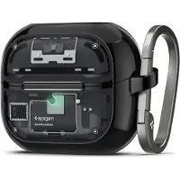 Spigen Ultra Hybrid designad för Samsung Galaxy Buds3 Pro och Buds 3 (2024) skyddsfodral med karabiner - Zero One
