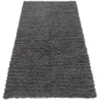 Rugsx Flokati ULL - Sängöverkast, Plaid grå 170x210 cm