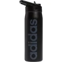 Adidas 600 ml (20 oz) halm topp metall vattenflaska varm/kall dubbelvggig isolerad 18/8 rostfritt stl svart/onix gr en storlek en storlek