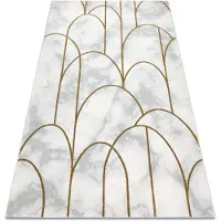 Rugsx Exklusiv EMERALD Matta 1016 glamour, snygg art deco, marble kräm / guld 120x170 cm