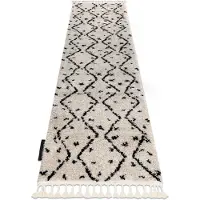 Rugsx Matta, Löpare BERBER TETUAN B751 zigzag grädde - för kök, korridor och hall 80x300 cm