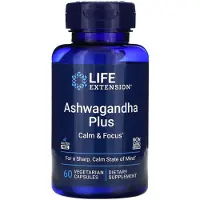 Life Extension Ashwagandha Plus, 60 Vegetariska Kapslar