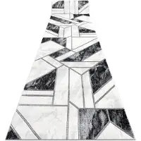 Rugsx Exklusiv EMERALD Löpare 81953 glamour, snygg geometrisk svart / silver 80 cm 80x450 cm