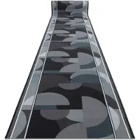 Rugsx Löpare anti-halk MALIS gum Geometrisk, halkskydd grå 80cm 80x370 cm