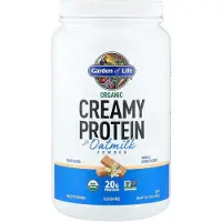 Garden of life , Ekologiskt Creamy Protein med Oatmilk Powder, Vanilla Kaka, 1 lb 14.34 oz (860 g)