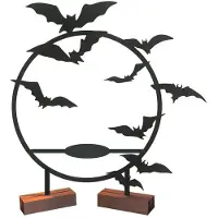Melitt Halloween Ljusstake Hållare Halloween Staty Ljusstake Fladdermus Väggdekor Ljusstativ Rund Form Gotisk Bordsdekor