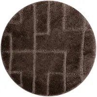 Rugsx Badrumsmatta SUPREME cirkel LINES, linjer, halkfri, mjuk - brun cirkel 67 cm