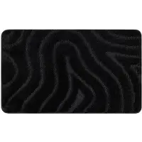 Rugsx Badrumsmatta SUPREME WAVES, Vågor, halkfri, mjuk - svart 50x80 cm