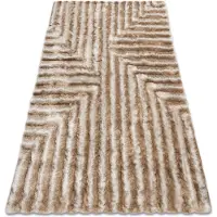 Rugsx Modern matta FLIM 010-B1 lurvig, labyrint - structural beige 120x160 cm