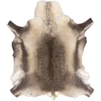 Rugsx RENIFER matta – naturläder, dekorativ, överkast – premium POK012 grå / beige 100x120 cm