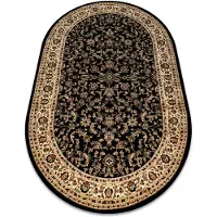 Rugsx Matta ROYAL ADR oval design 1745 svart 150x250 cm