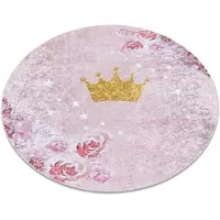 Rugsx JUNIOR 51549.802 circle tvättmatta krona för barn halkskydd - rosa cirkel 160 cm