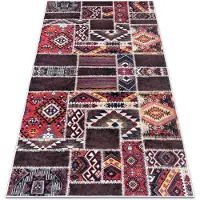 Rugsx ANDRE 2305 tvättmatta orientalisk lapptäcke halkskydd - rödvin / brun 160x220 cm