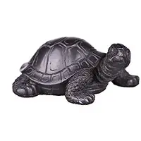 Danila-Souvenirs Dekorativ sten staty skulptur figur Sköldpadda svart 8 cm