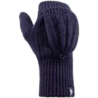 Heat Holder Kabelstickade 2.3 Tog Thermal Winter Fingerless Converter-handskar för damer