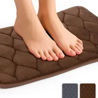 VIVE Memory Foam badmatta - Halkfri baksida Vattenabsorberande fr badkar och dusch - Maskintvttbar matta - Mjukt lyxigt spa-kuddat golv - halkf
