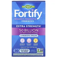 Nature'S Way , Fortify Kvinnors Probiotik + Prebiotika, Extra Styrka, 50 Billion, 30 Dröjsmålsfrigivande Kapslar