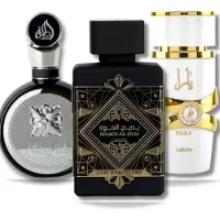 Lattafa parfymer fr unisex 3 delar Eau de Parfum presentset (Bade'e Al Oud Oud For Glory + Fakhar fr mn + Yara Moi) 3,4 ounce/100 ml vardera