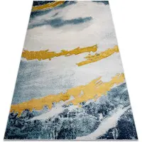 Rugsx Exklusiv EMERALD Matta 1023 glamour, snygg abstraktion blå / guld 200x290 cm