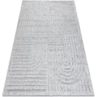 Rugsx Matta SANTO SISAL 0989 geometrisk grå 140x190 cm