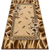 Rugsx Matta BCF Morad TRIO Klassisk blommor blad - old guld 60x110 cm