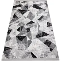 Rugsx Modern Matta TULS strukturell, fringe 51211 geometrisk antracit 280x370 cm