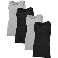 Fruit Of The Loom Herr Tag-Free bomullsundertrjor Regular-Tank-4 Pack Svart/Gr Liten