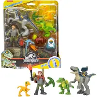 Mattel Imaginext Jurassic World Dinosaur Toys Track & Trail Dino Pack Lekset med Owen Grady & Blue The Raptor fr ldrarna 3+ r