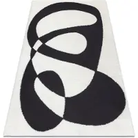 Rugsx Modern matta MODE 8531 abstraktion kräm / svart 140x190 cm