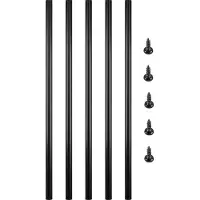 Vevor Balusters 26 tum-51 pack trappa med skruvar Runt aluminiumrcke fr utomhustrappa dck veranda svart 51 Count