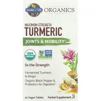 Elämän puutarha,Garden of Life - Mykind Organics Maximum Strength Turmeric, Variationer 30 vegan tabs