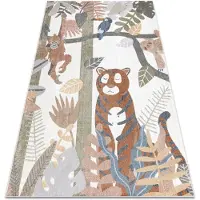 Rugsx Matta BONO 8426 Djungel, vilda djur kräm / mörkt guld 200x290 cm