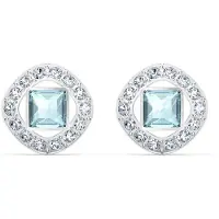 Swarovski Angelic Square Womens Stud rhngen med aqua och vita kristaller och rodiumplterad instllning av en Amazon -exklusiv