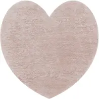 Rugsx Modern tvättmatta SHAPE 3105 Hjärta shaggy - rosa plysch, halkskydd 80x80 cm
