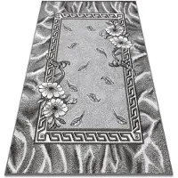 Rugsx Matta BCF Morad TRIO Klassisk blommor blad - grå 80x150 cm