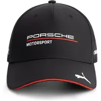 Puma Porsche Motorsport Team Hatt med bjd brtte med Porsche Motorsport och sponsorlogotyper verallt, inklusive en katt p The Peak. - Svart -