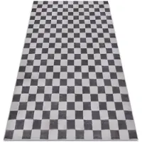 Rugsx Matta AURA EB112 grå - Chessboard, strukturell, modern 240x330 cm