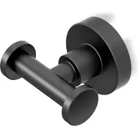 GATCO 5505 Badrumsrock Krok Mattsvart/Vggfste 2,60" W Dubbelrock Krok Handdukskrok