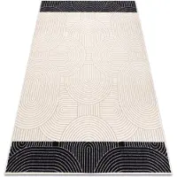 Rugsx Matta Ull ANGEL 7901 / 52044 Geometrisk beige / svart 160x230 cm