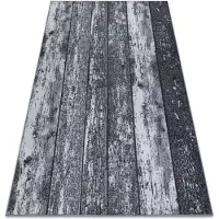 Rugsx Halkskydd Matta vägg till vägg WOOD trä styrelse grå 100x550 cm