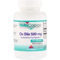 Nutricology , Ox Bile, 500 mg, 100 Växtkapslar