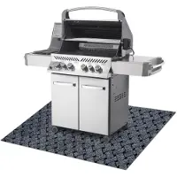 Rugsx VECTRA 902 skyddsgrillmatta för terrass, utomhus - ljusgrå 100x180 cm