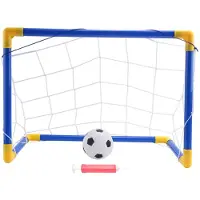 Semoic Vikbar Minifotboll Fotboll Målstolpe Nätset med Pump Barn Sport Inomhus Utomhusspel Leksaker Barn Födelsedagspresent Plast