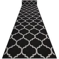 Rugsx Löpare SIZAL FLOORLUX design 20608 Marockansk spaljé svart / silver 100 cm 100x170 cm