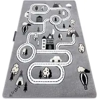 Rugsx Matta PETIT TOWN stad, gator grå 140x190 cm