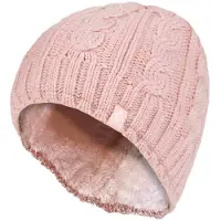 Heat Holder Kabelstickad 3.4 Tog Fleece Fodrad Termisk Vintermössa för Damer
