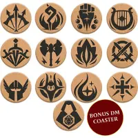 Lynx HQ Cork DND Coasters - Set of 12 Class +1 DM Icon Coasters - Great Nerdy Gift for D & D Players Gamers DM Men eller Women -Dungeons & Dragons Acc