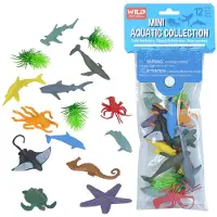 Wild republic Mini Ocean Polybag Barnpresenter Vattenleksaker Pedagogiska leksaker teranvndbar vska 12-delar